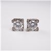 Image 1 : Pair of Sterling Silver Stud Earrings with Large Round Stones, I Do