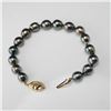 Image 4 : 14K Gold Black Pearl Bracelet