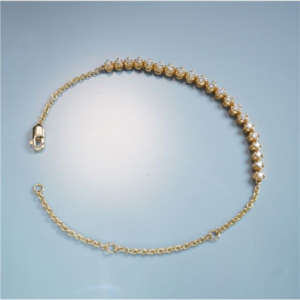 18K Yellow Gold 0.50ctw Diamond Tennis Bracelet