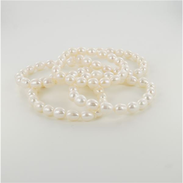 5pc Freshwater Pearl Expandable Bracelets