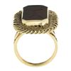 Image 5 : Vintage Handmade 14k Gold Rectangular Carved Intaglio Carnelian Cocktail Ring