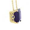 Image 4 : NEW 14k Yellow Gold Large 8 ctw Emerald Cut Amethyst Solitaire Pendant & Chain
