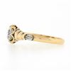 Image 7 : Antique Victorian 18k Gold GIA European Diamond Flower Basket Engagement Ring