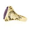 Image 5 : Collectible Antique 14k Yellow Gold Oval Bezel Set Amethyst Detailed Class Ring