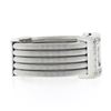 Image 5 : 14k White Gold 0.26 ctw Pave Diamond Square 5 Row Snake Link Wide Cigar Band Rin
