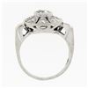 Image 8 : Antique Art Deco 14k Gold Old European Diamond Round Open Milgrain Platter Ring