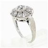 Image 9 : Antique Art Deco 14k Gold Old European Diamond Round Open Milgrain Platter Ring