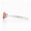 Image 6 : NEW 14K White Gold GIA Oval Orangy-Pink Padparadscha Sapphire Solitaire Ring