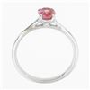 Image 8 : NEW 14K White Gold GIA Oval Orangy-Pink Padparadscha Sapphire Solitaire Ring