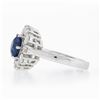 Image 6 : NEW Platinum 3.06 ctw GIA Ceylon Round Blue Sapphire Brilliant Diamond Halo Ring
