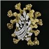 Image 2 : Vintage 14k TT Gold 3.50 ctw Diamond Textured Freeform Open Work Brooch Pin