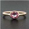 Image 2 : NEW 14k Rose Gold 1.29 ctw GIA Oval Orangy Pink Sapphire Bezel Solitaire Ring
