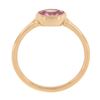 Image 8 : NEW 14k Rose Gold 1.29 ctw GIA Oval Orangy Pink Sapphire Bezel Solitaire Ring