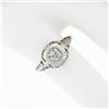 Image 4 : Antique Art Deco Petite 18k Gold European Diamond Filigree Floral Promise Ring