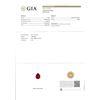 Image 9 : 14k Yellow Gold 1.11 ctw GIA Pear Orange Red Ruby & Round Brilliant Diamond Ring