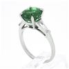 Image 8 : Vintage Platinum 3.04 ctw GIA Round Brilliant Green Emerald Baguette Diamond Rin