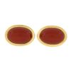 Image 1 : Vintage 14K Yellow Gold Oval Cabochon Bezel Set Carnelian Dual Swivel Cuff Links