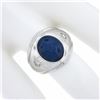 Image 3 : Mens 14k White Gold Simulated Lindy Blue Star Sapphire & Diamond Pinky Dome Ring