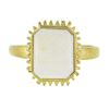 Image 4 : Vintage 10k Yellow Gold Rectangular Cabochon Cut Opal Solitaire Cocktail Ring