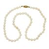 Image 3 : Estate 18" Classic 6.5-6.8mm Pearl Strand Necklace with 14k Gold Filigree Clasp