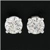 Image 3 : NEW Classic 14k White Gold 0.60 ctw Round Brilliant Diamond Prong Stud Earrings