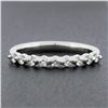 Image 2 : NEW 14K White Gold 0.36 ctw Round Diamond Center Shared Prong Wedding Band Ring