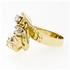 Image 6 : Statement Vintage 18K Yellow Gold 1.03 ctw Diamond Large Wavy Nugget Cocktail Ri