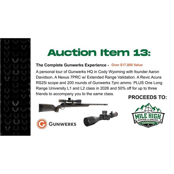 The Complete Gunwerks Experience - Over $17,000 Value