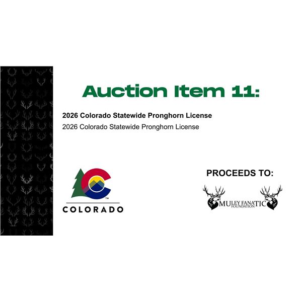 2026 Colorado Statewide Pronghorn License