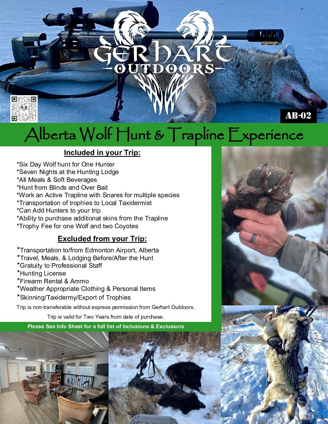 6-Day/5-Night Alberta Wolf Hunt & Trapline Experience for One (1)