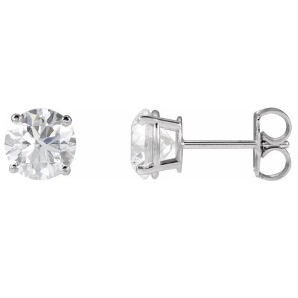 2 ct custom created diamond stud earrings in 14K white gold