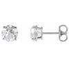 Image 1 : 2 ct custom created diamond stud earrings in 14K white gold