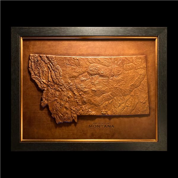 Custom Leather Montana Topographic Map