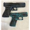 Image 1 : Custom  pair of Glocks- Glock 43X MOS 9mm & Glock 20 MOS 10mm with one-of-a-kind customization