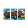 Image 1 : Ed Anderson 3 Wood Panel Moose Wall Art