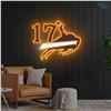 Image 1 : Josh Allen #17 Wyoming Cowboy - Buffalo Bills Logo Neon Sign