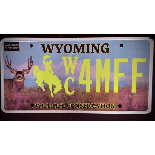 WYOMING WC LICENSE PLATE COLLECTIBLE