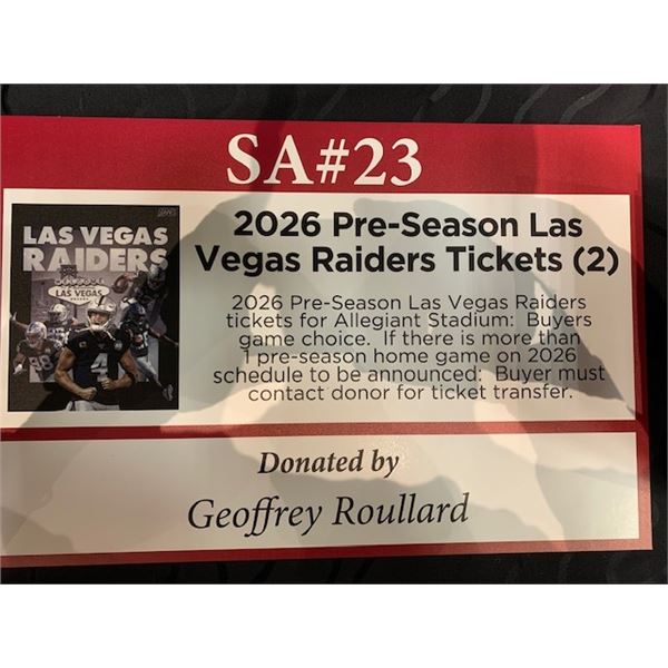 Las Vegas Raiders Pre-Season tickets for 2