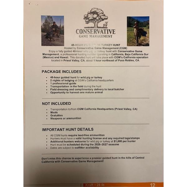 Wild Pig or Turkey Hunt
