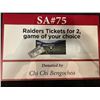 Image 1 : Raiders Tickets for 2, game of your choice