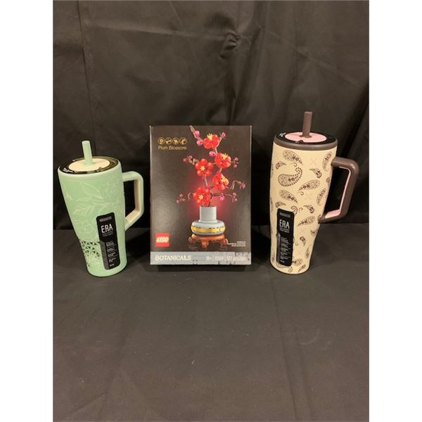 Plum Blossom Lego with two Brumate cups