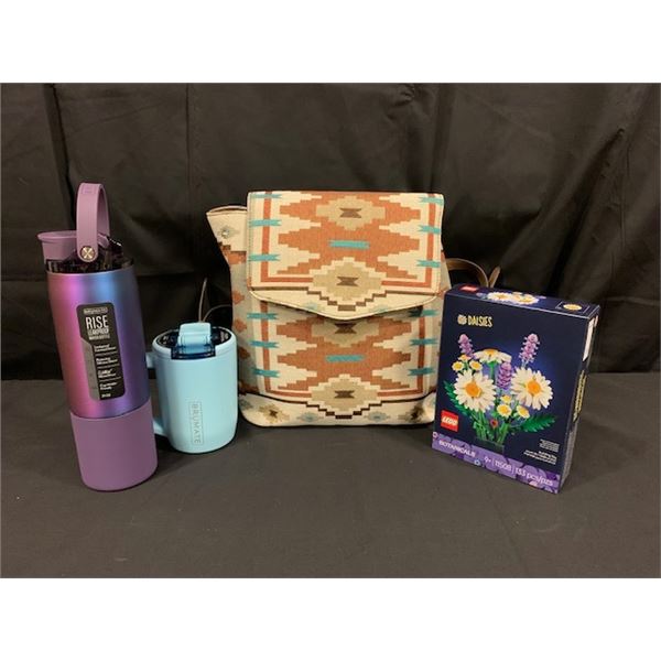 Women's Justin Backpack, Daisy Bouquet Lego with Brumate Cups