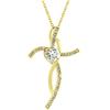 Image 1 : 14k Gold Bonded Curvy Cross Pendant Featuring a Cross