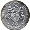 Image 2 : 1974 TURKS AND CAICOS SILVER 20 CROWNS-CH BU+ OVER 1oz of SILVER