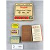 Image 1 : 3 Small Vintage Tins, Vintage Electrical Scotch Tape in Original Box and Esso Small First Aid Kit