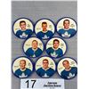 Image 2 : 8 1961/62 Toronto Maple Leaf Salada Coins, Tim Horton, Frank Mahovilich, Johhny Bower, Eddie Shack P