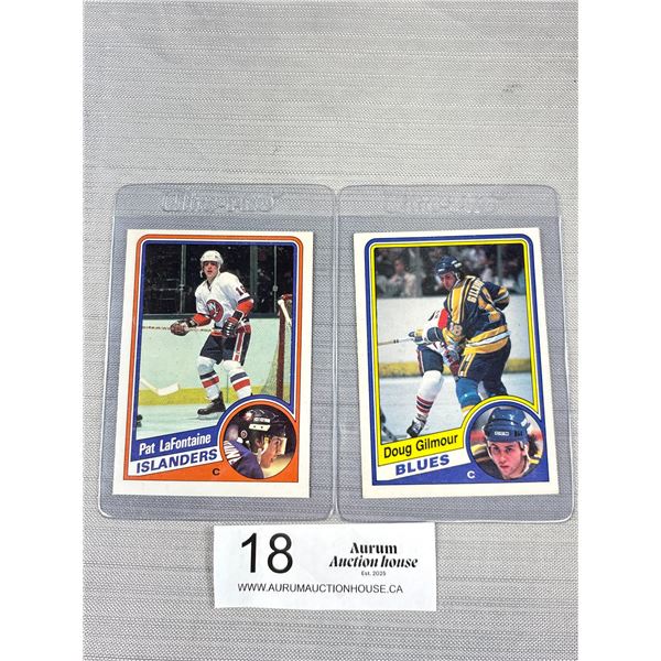 1984/85 O-Pee-Chee Doug Gilmour Rookie Card and Pat Lafontaine Rookie Card