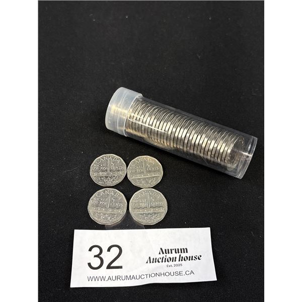 A Roll of Canadian Nickels from 1951