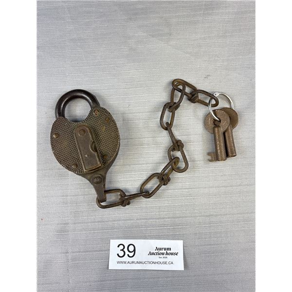 Old Railway Lock w/ Keys