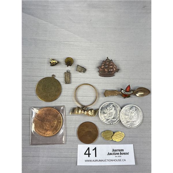 Nice Vintage Souveneir Lot of Tokens, Spoons, Etc